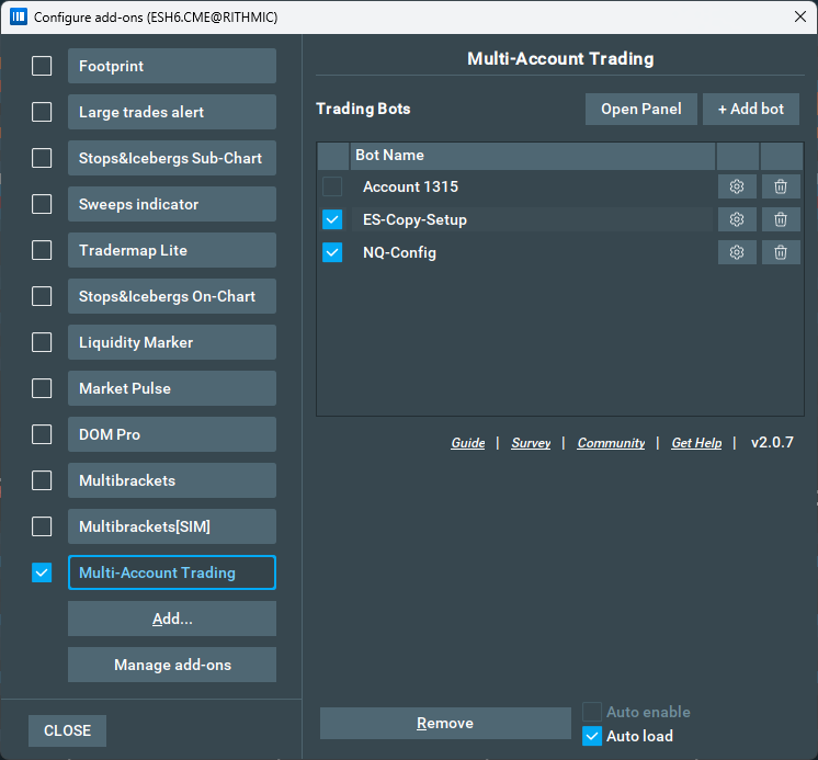 Settings Panel scrnsht