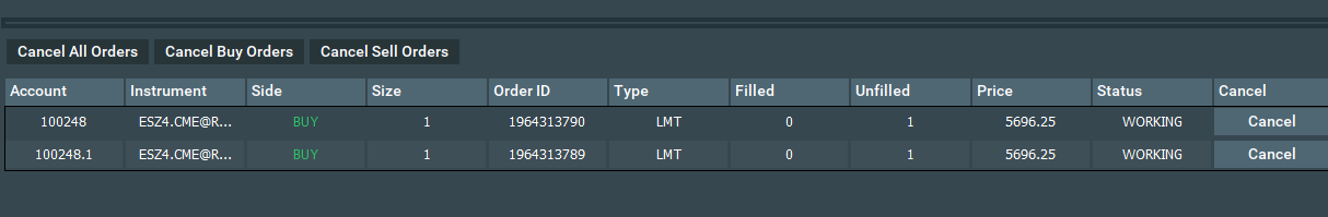 Trading Management Window - Orders scrnsht