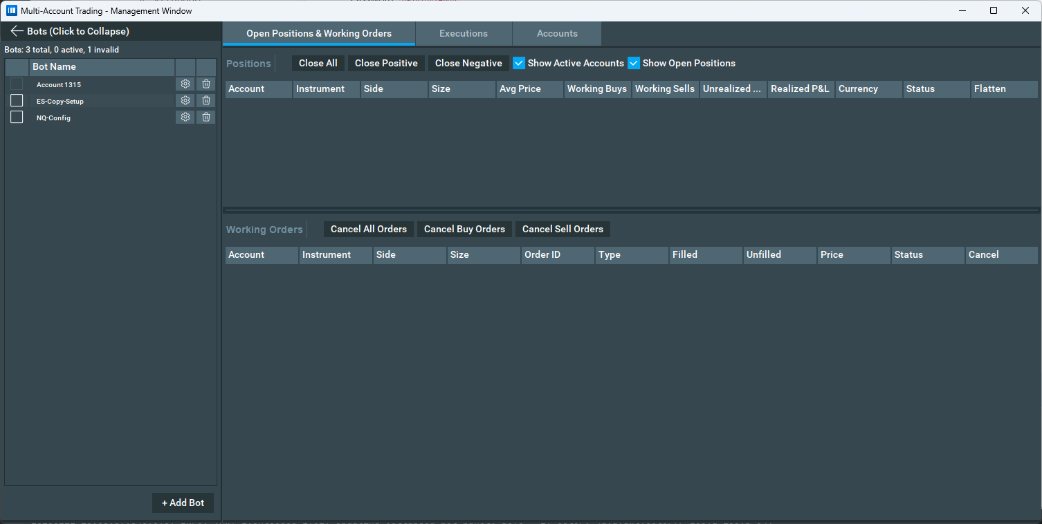 Trading Management Window scrnsht