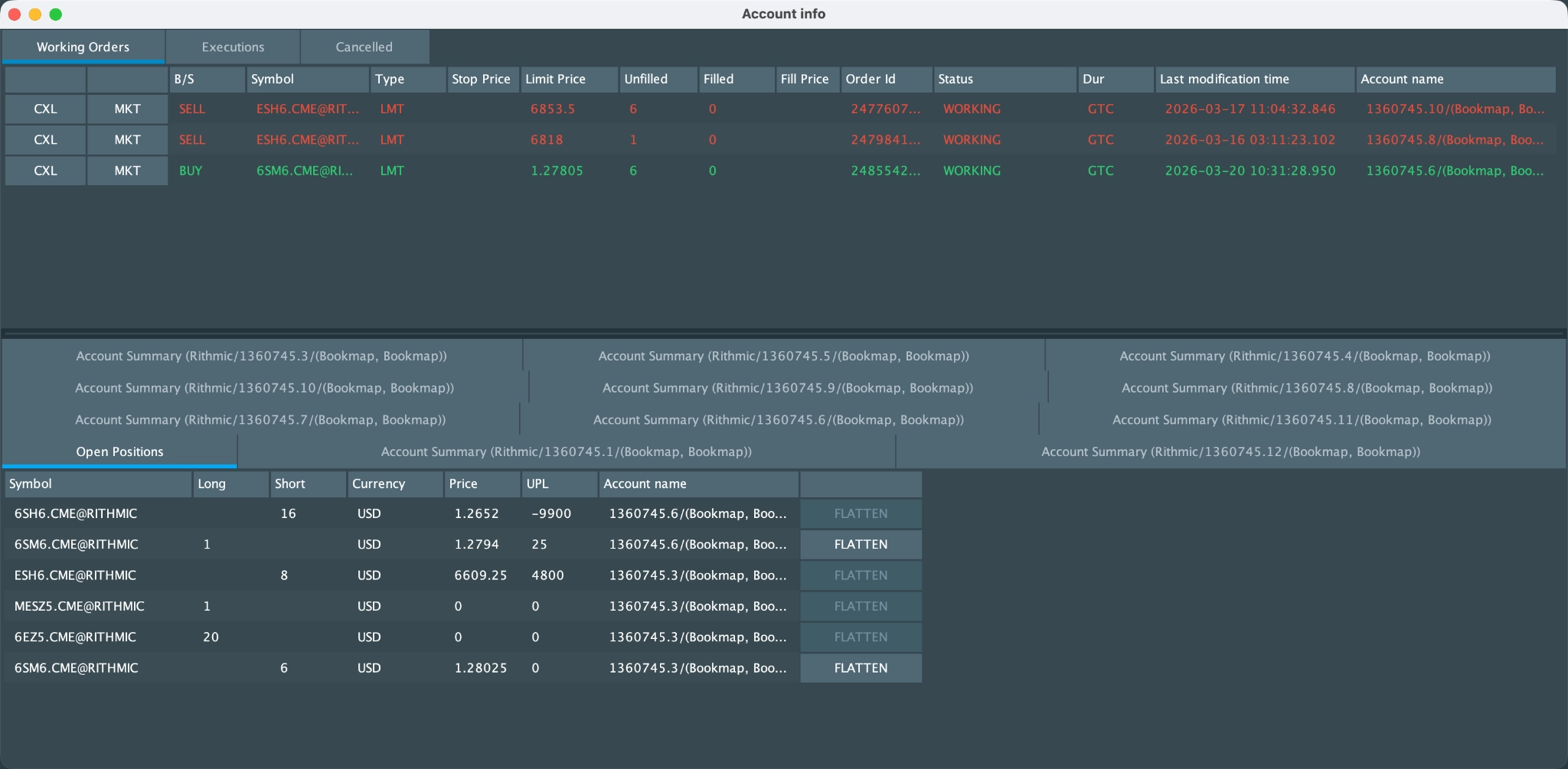 account-info screenshot
