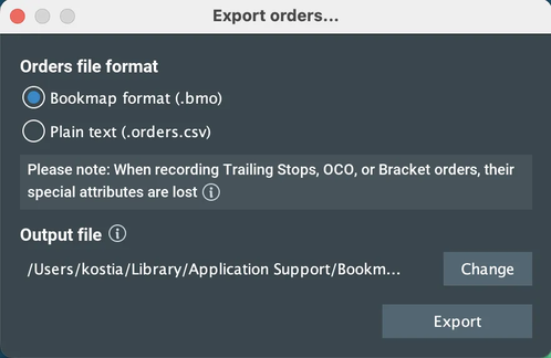 Export Orders... screenshot
