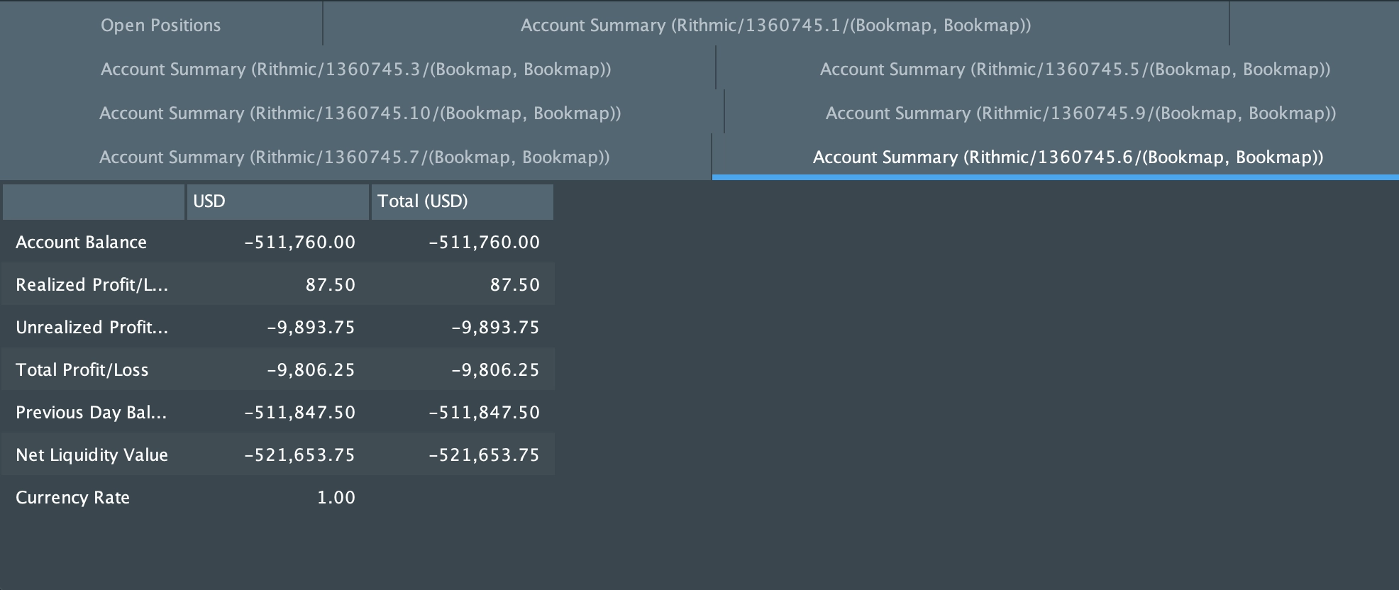 Account Summary screenshot
