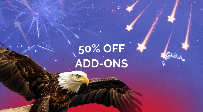 50% OFF<br>add-ons
